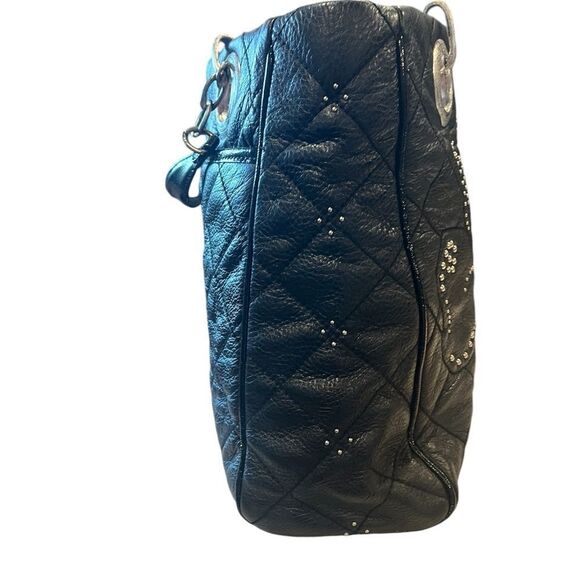 Brighton Black Leather Quilted hand shoulder Bag - Picture 4 of 13